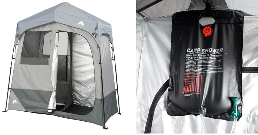 Ozark Trail Tent Style 2-Room Shower and Changing Shelter for Glamping