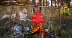 A hot chocolate, tea or coffee can help you keep warm when camping in cold weather.