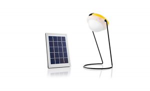 The topped, Greenlight Planet Sun King Pro USB solar light.