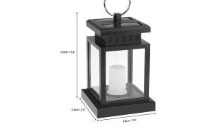 The black Houkiper Vintage Waterproof Solar Powered Lantern.