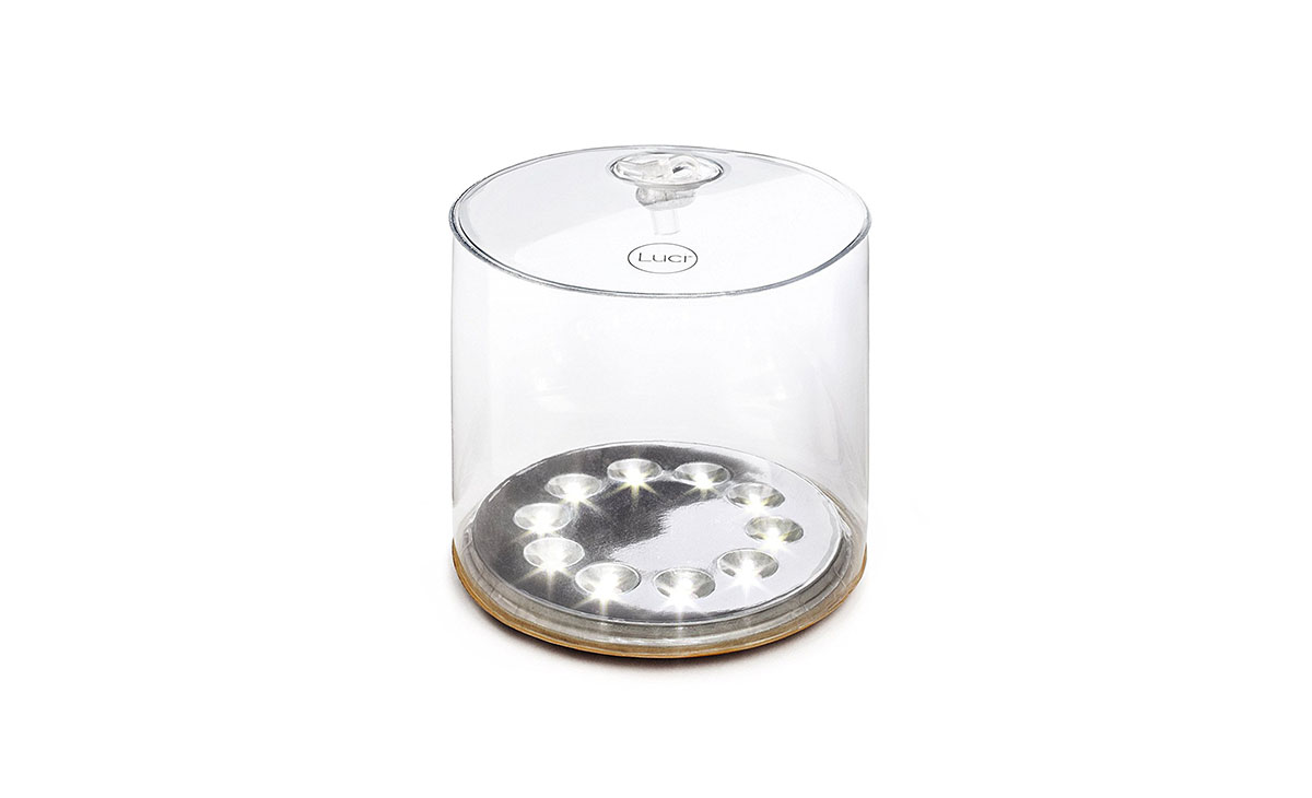 The MPOWERD Luci clear finish, inflatable solar light. 