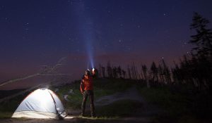 FLashlights are fun and practical when sleeping outdoors.