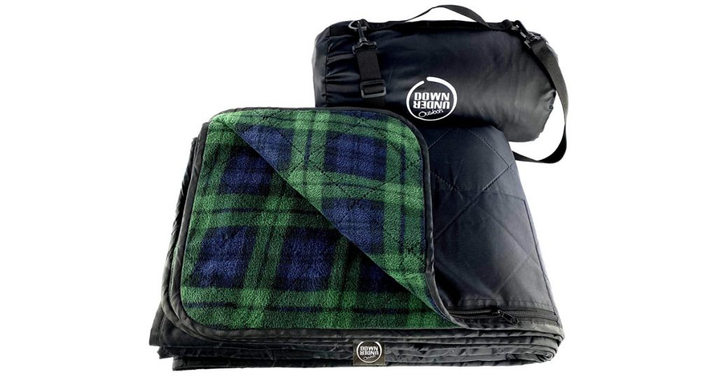 This picnic blanket is great for cold weather outings to the park or stadium. 